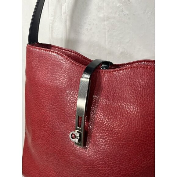 LA TOUR EIFFEL Pebble Leather Purse bucket bag tote Paris - Picture 7 of 16